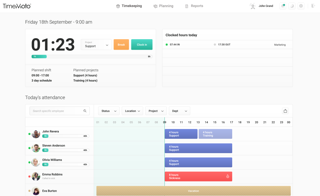 Cloud Based Time Tracking & Scheduling Software | TimeMoto
